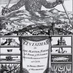 Wir sehen das historische Bild des Leviathans. Ein König, der aus den Leibern seiner Untertanen aufgebaut ist. Dazu die Inschrift: „Leviathan or the Matter, Forme and Power of a Commonwealth Ecclesiasticall and Civil“